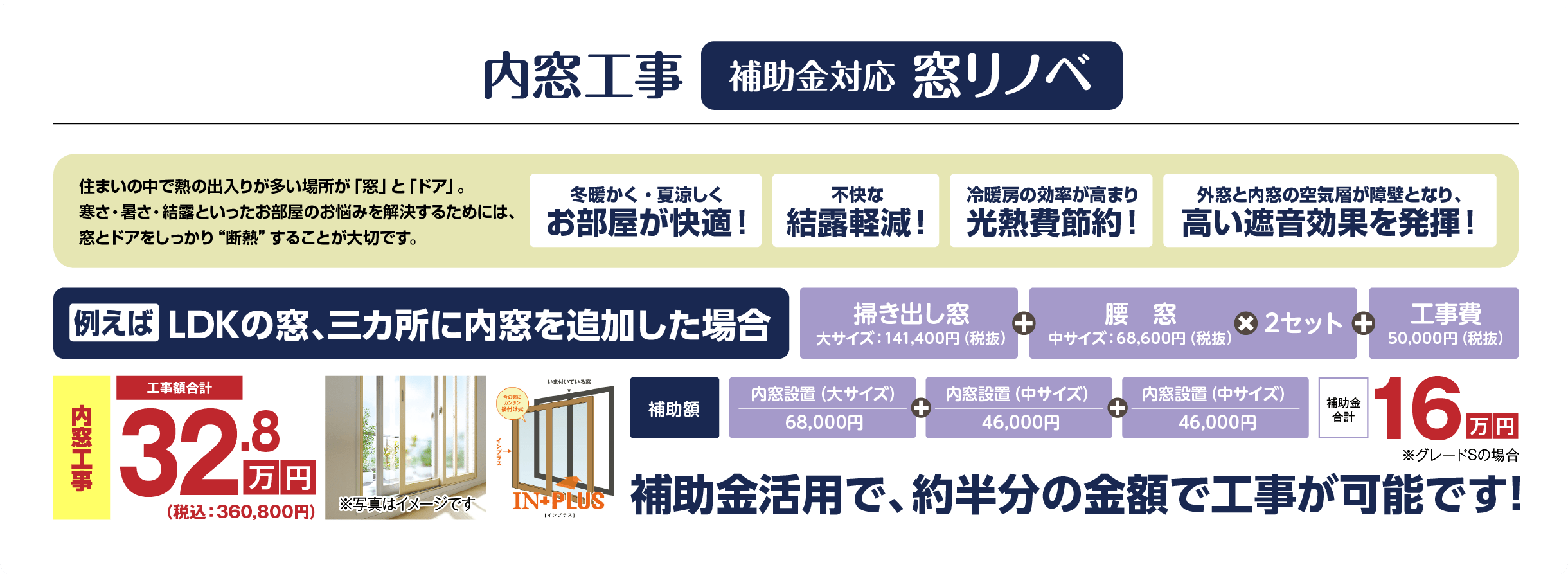 内窓工事 補助金対応窓リノベ